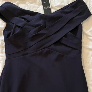 NWT Ralph Lauren Off-Shoulder Dress navy
